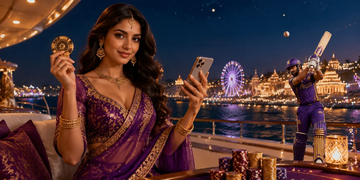 Indian cricket enthusiast betting during a night match